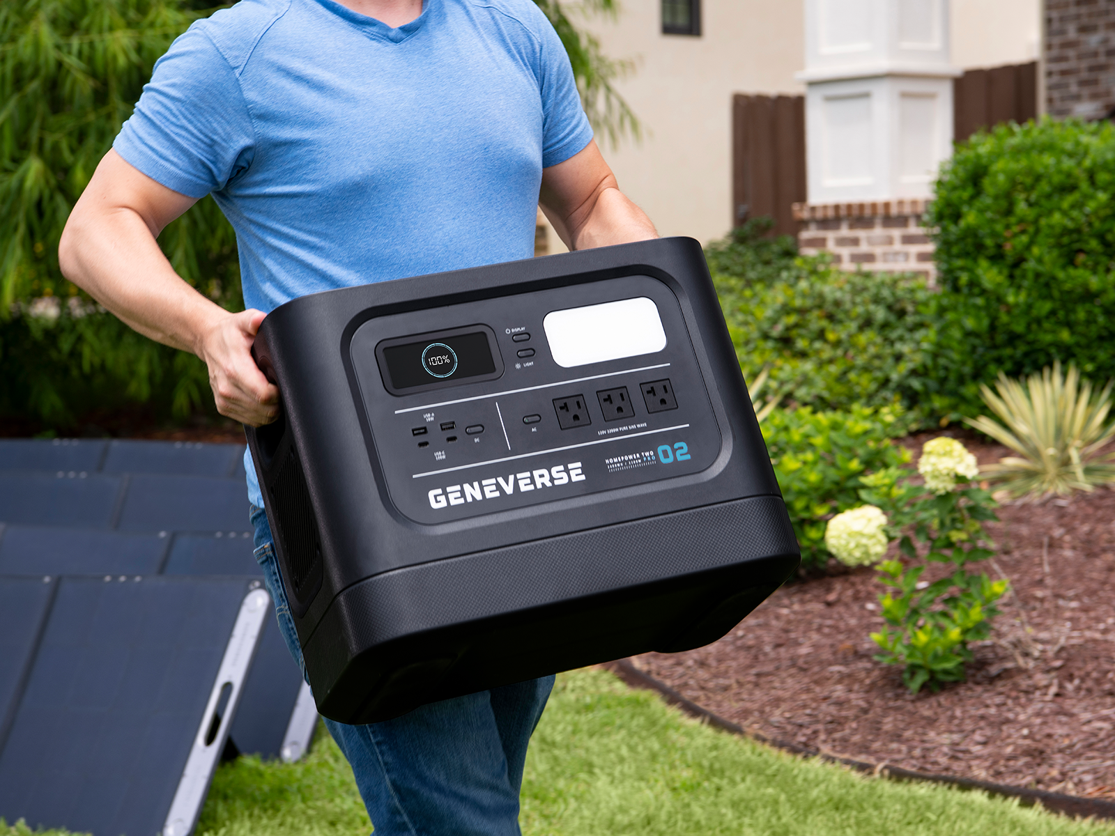 GENEVERSE HomePower TWO PRO Back-up Battery Solar Generator Push Start  2400Wh 70-GVUS-HP2P01 - The Home Depot