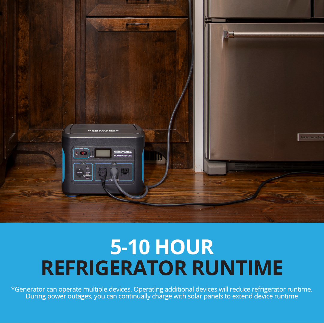 Can a 1000 watt generator run a online refrigerator